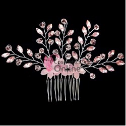 Accesoriu modern pentru decor par CA002BB Argintiu cu cristale Pink 